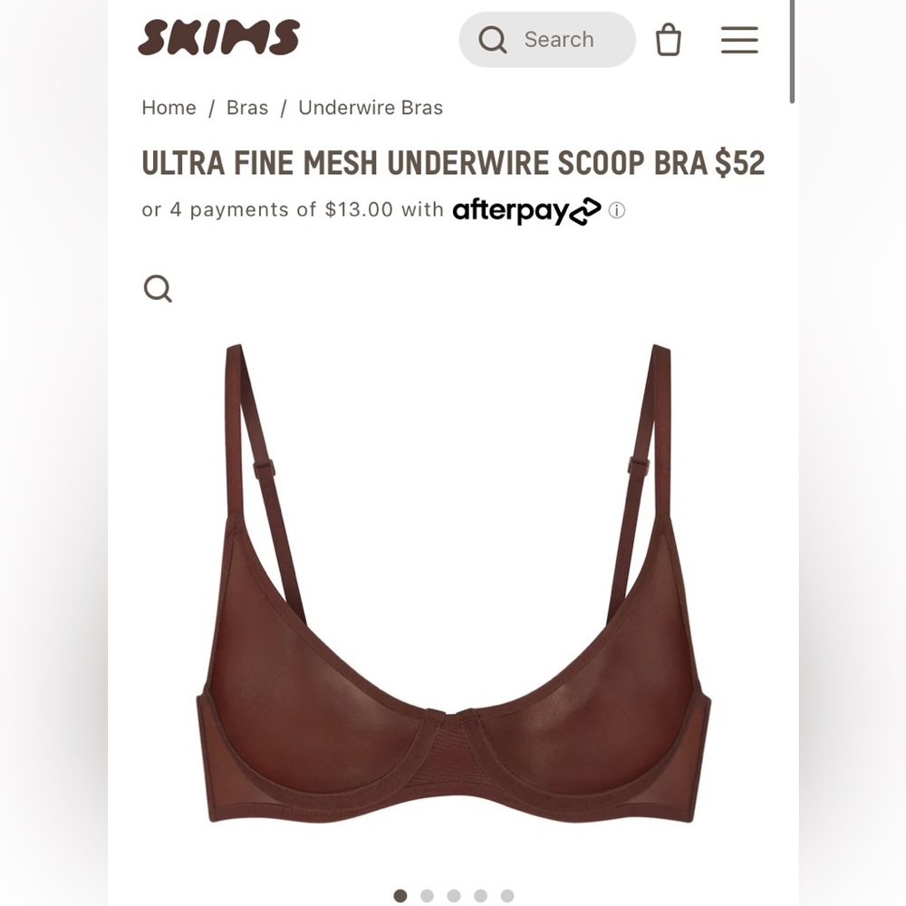 Skims Ultra Fine Mesh Underwire Scoop Bra